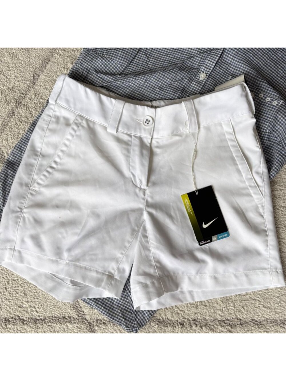 NWT Nike Golf Tour Performance Dri-FIT White Modern Rise Shorts Sz 0